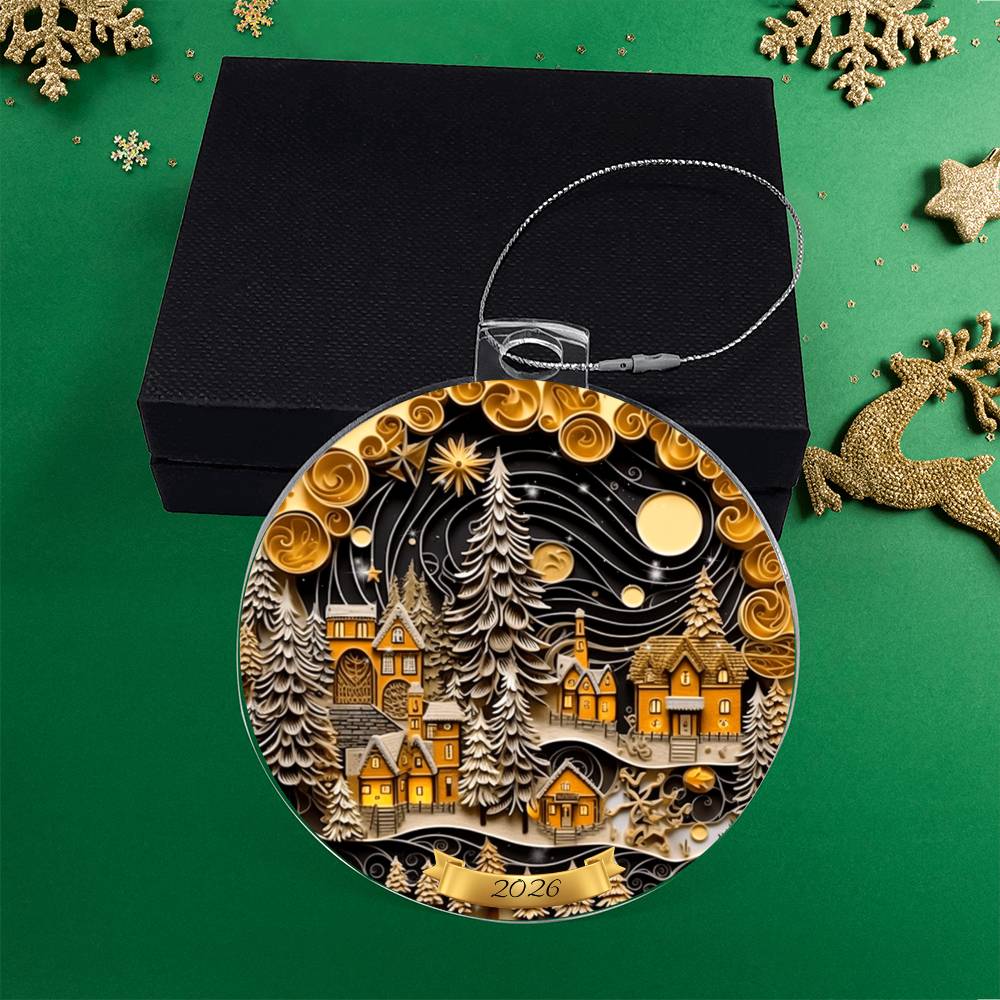 Christmas Village Acrylic Ornament