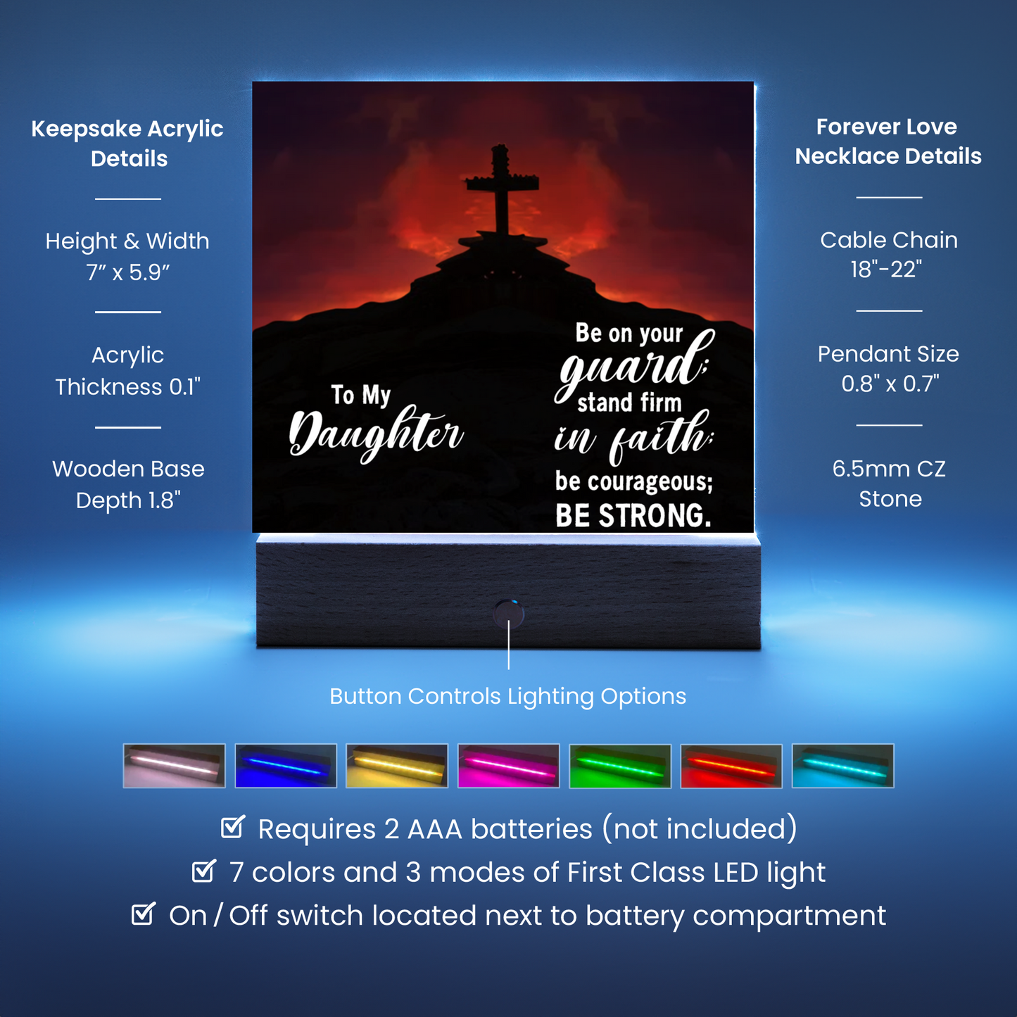 Daughter Stand Firm Religious Plaque & Cross Gift Set-[Heartfelt Family Gift]