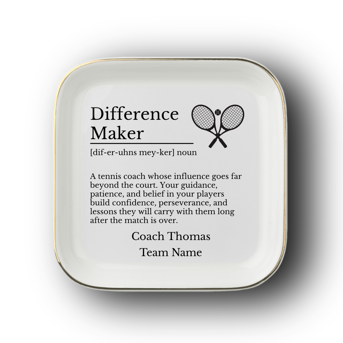 Tennis Coach Jewelry Dish Trinket Tray