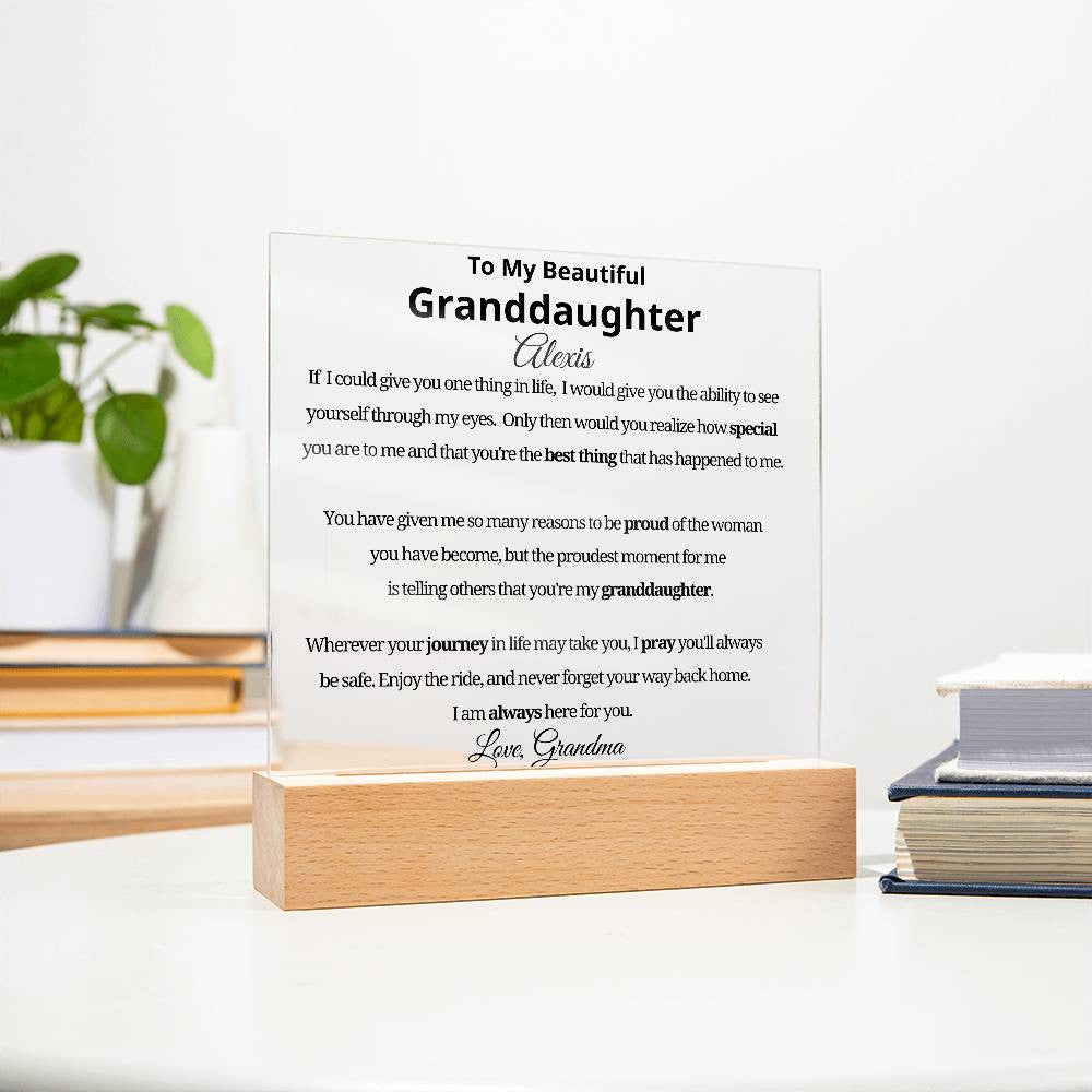 Personalized Granddaughter Plaque from Grandma or Grandpa-[Heartfelt Family Gift]
