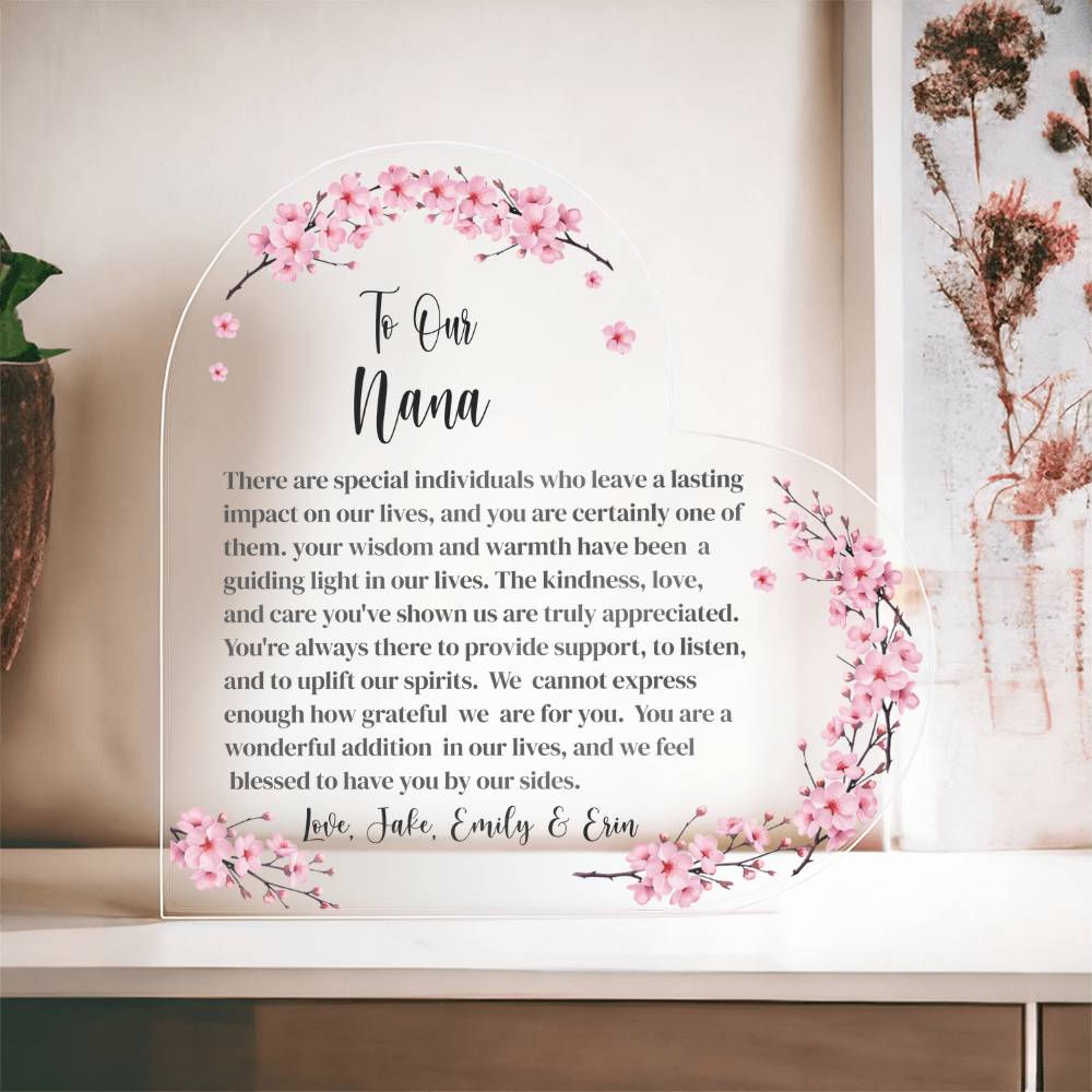 Nana Acrylic Heart Plaque