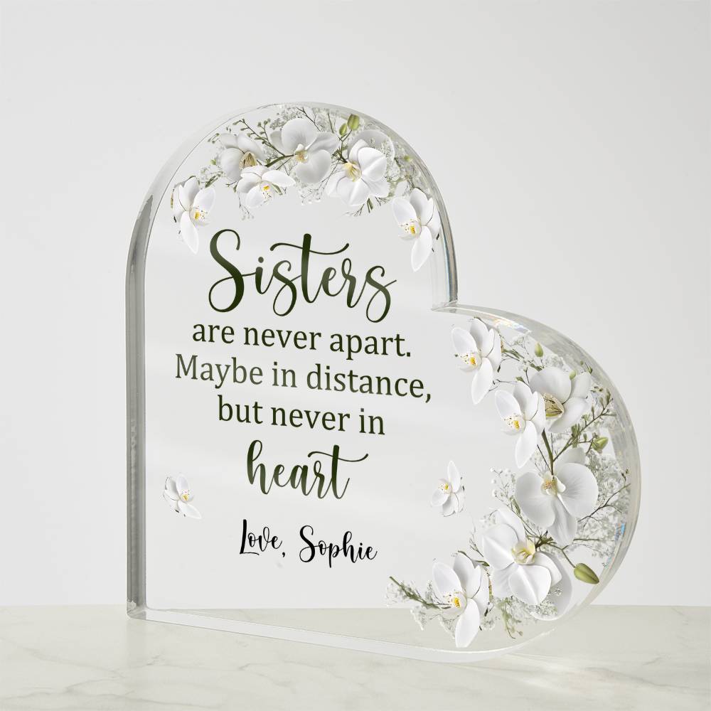 Sisters Acrylic Heart Plaque