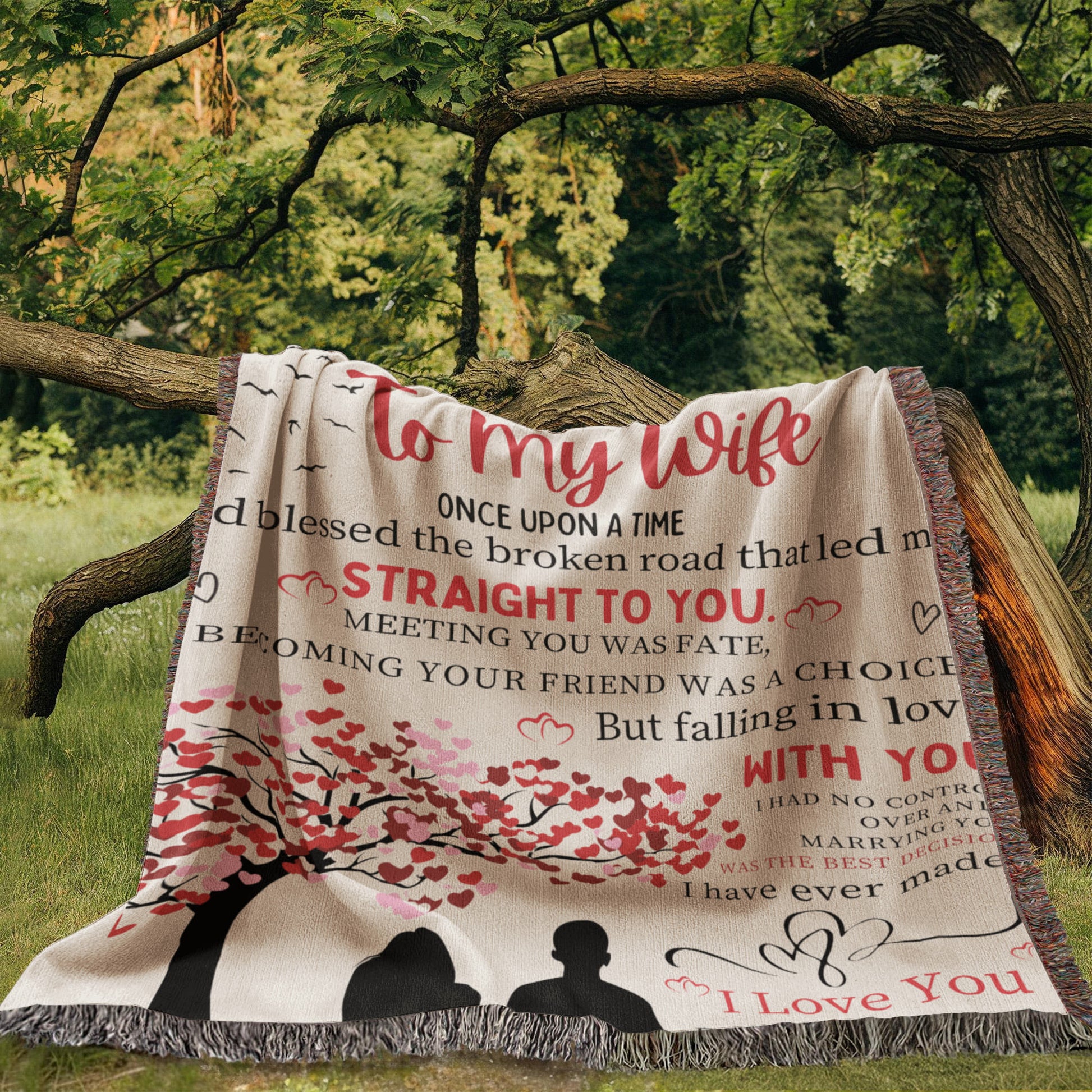 To My Wife Woven Blanket Gift from Husband-[Heartfelt Family Gift]
