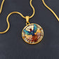 Rising Phoenix Round Pendant Necklace in Gold or silver-[Heartfelt Family Gift]