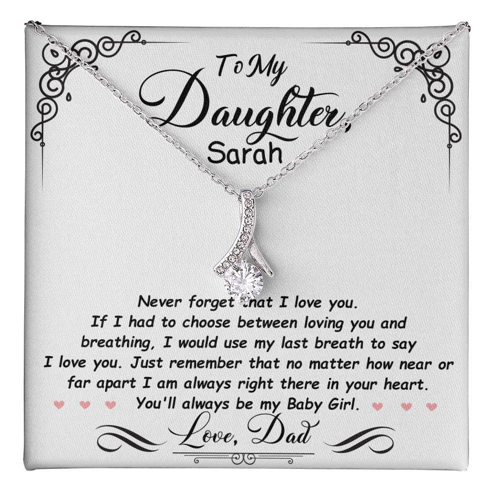 To My Daughter Personalized Necklace Gift from Mom or Dad-[Heartfelt Family Gift]