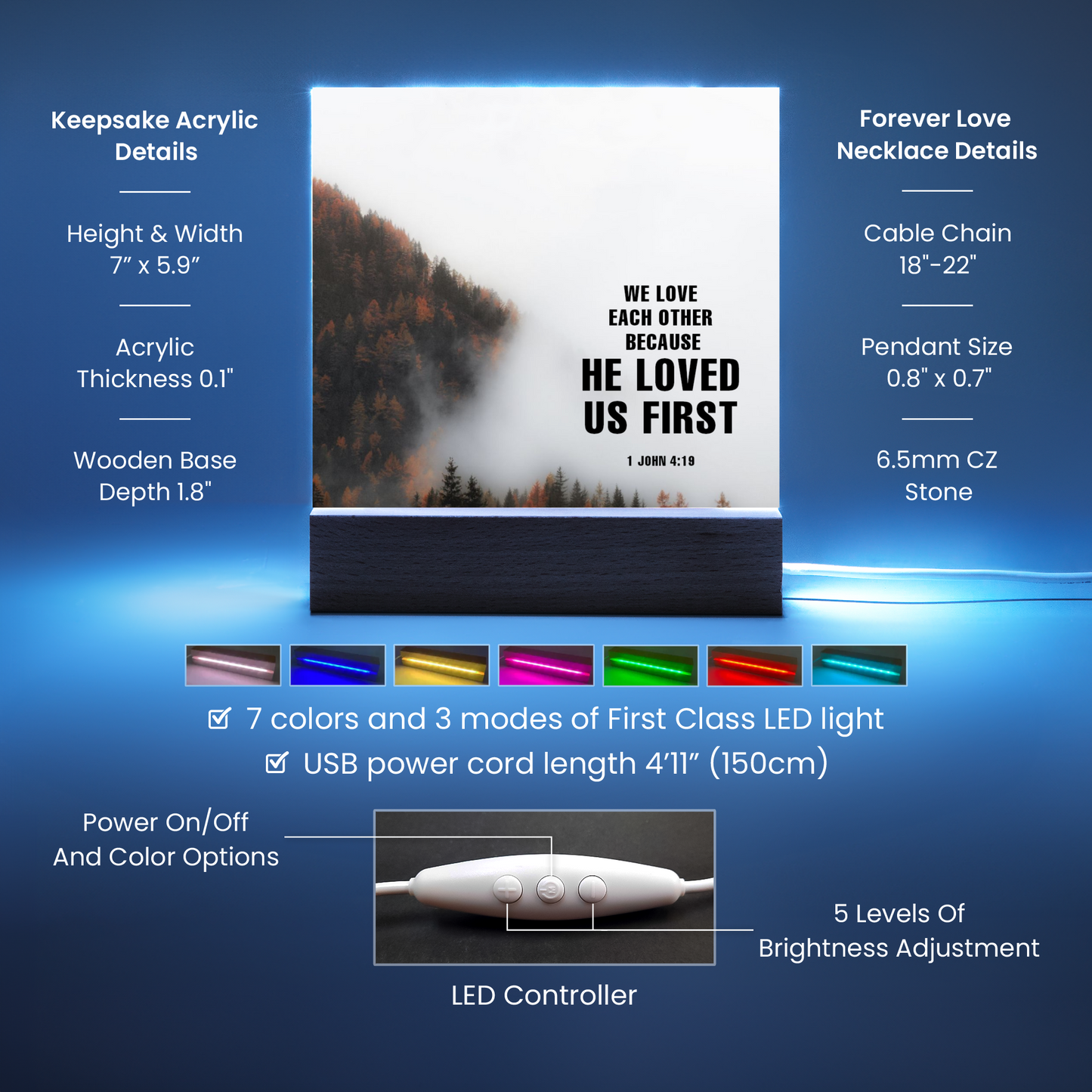 Love One Another Religious Plaque & Cross Gift Set-[Heartfelt Family Gift]