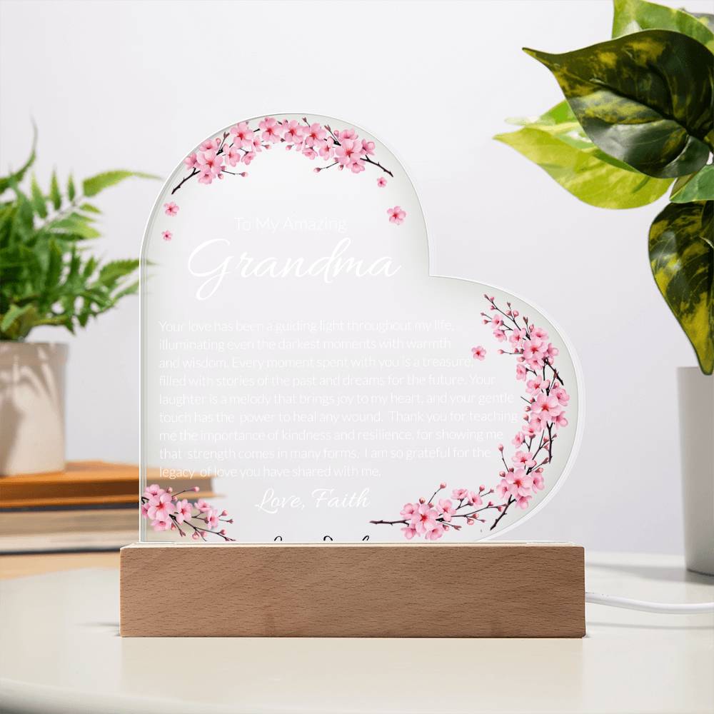 Grandma Acrylic Heart Plaque