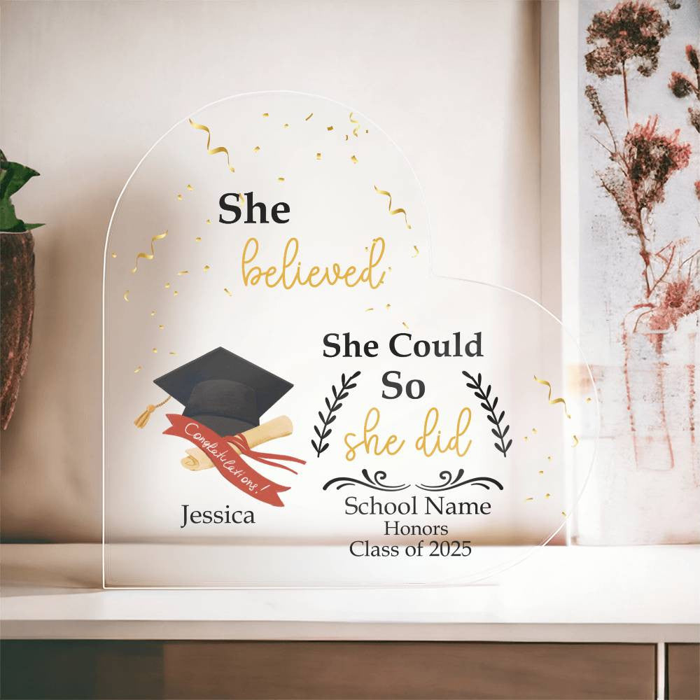 Personalized Graduation Heart Plaque Gift-[Heartfelt Family Gift]