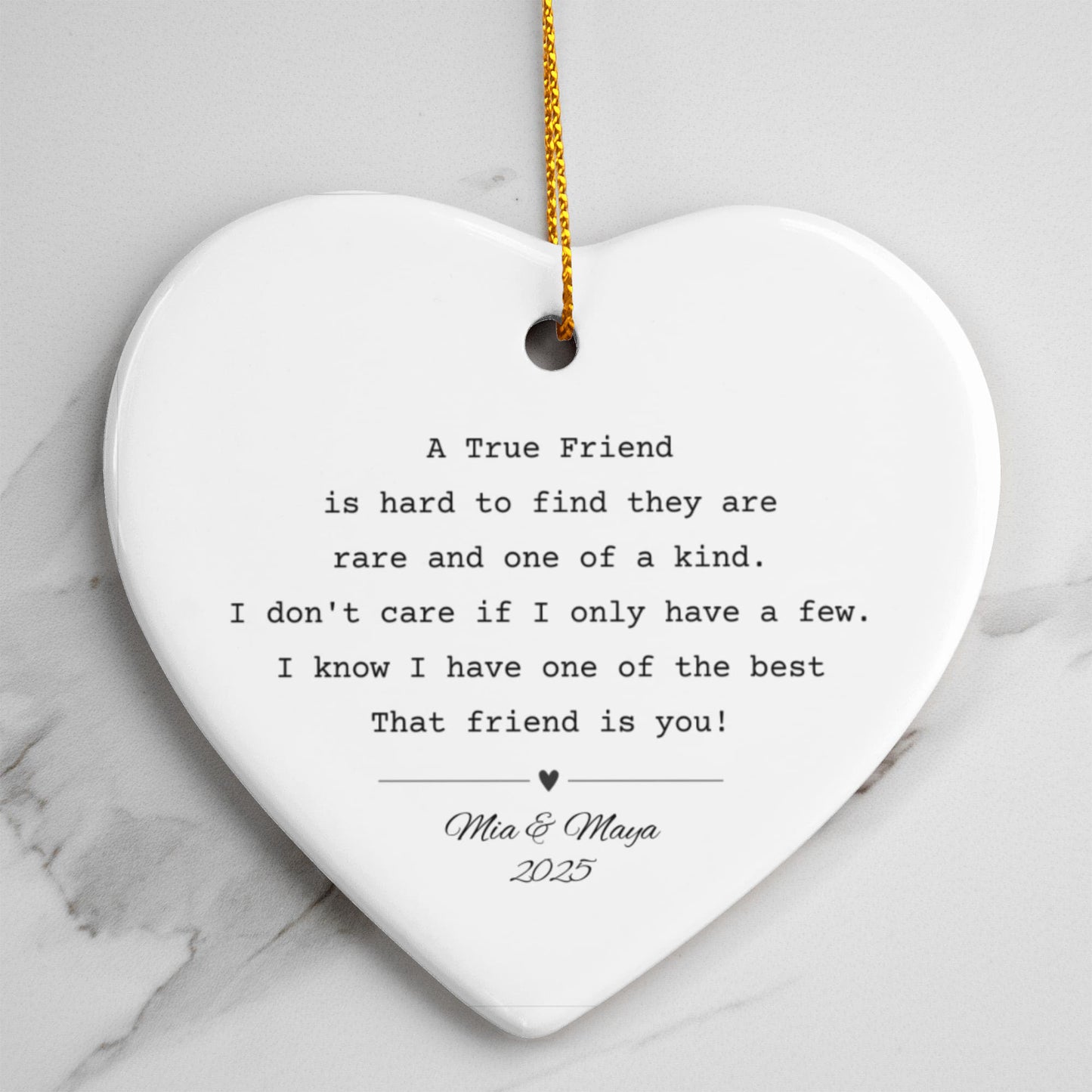 Friendship Ceramic Heart Ornament