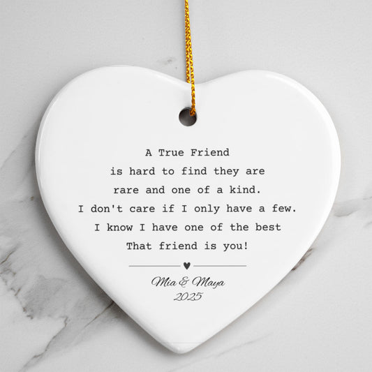 Friendship Ceramic Heart Ornament