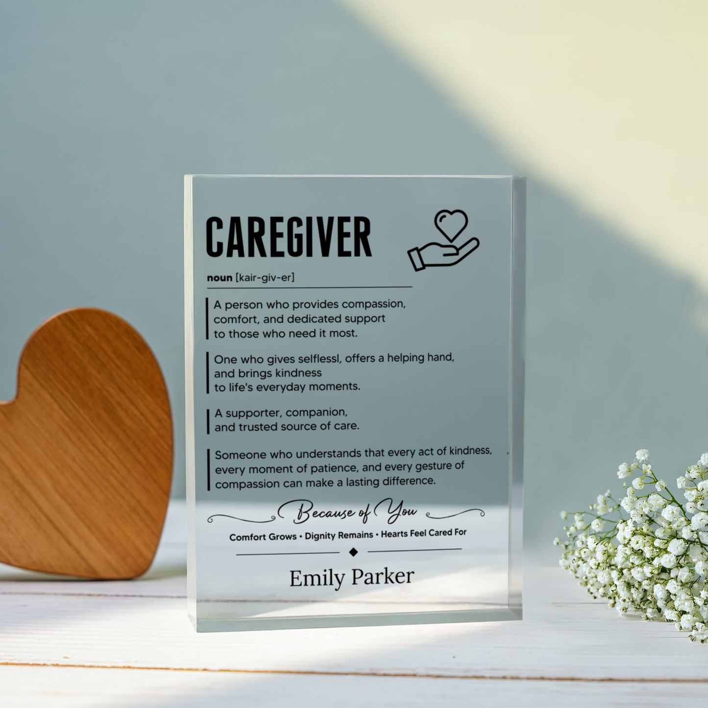 Caregiver Appreciation Plaque Gift