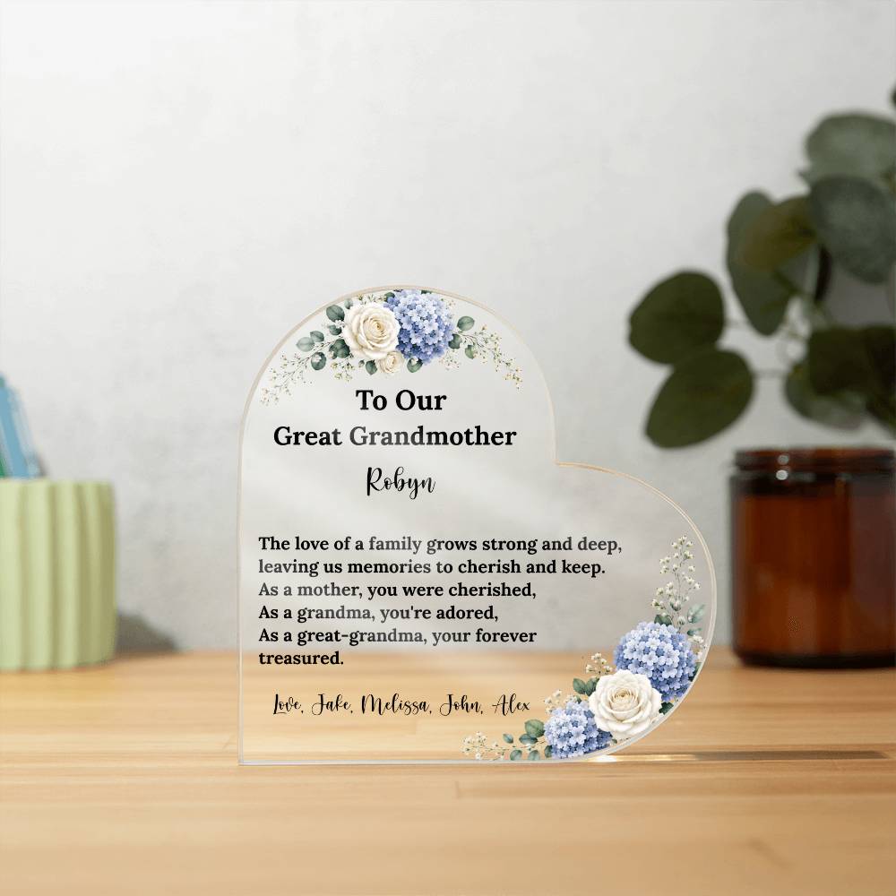 Grandmother Heart Plaque Gift