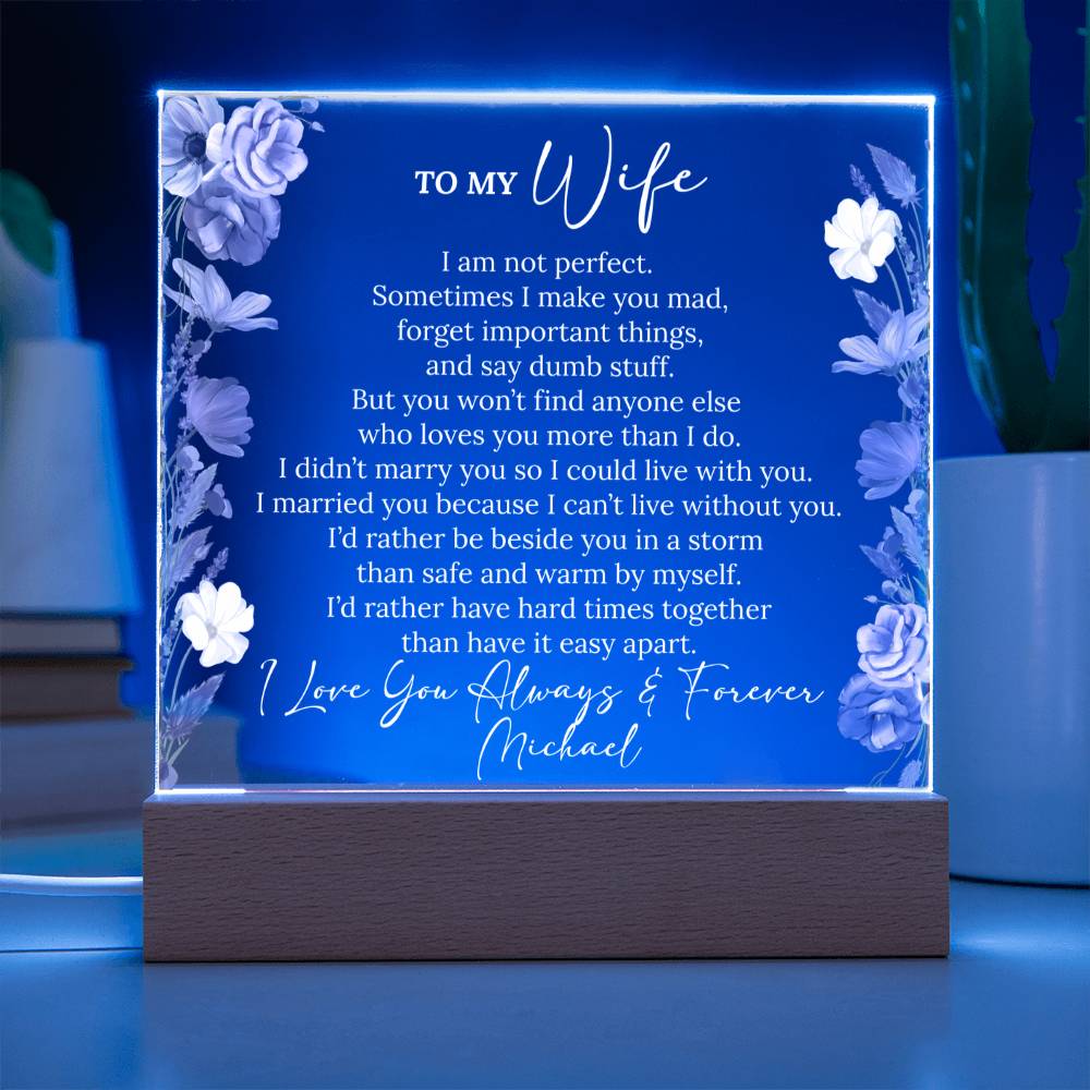 Personalized To My Wife Lighted Plaque