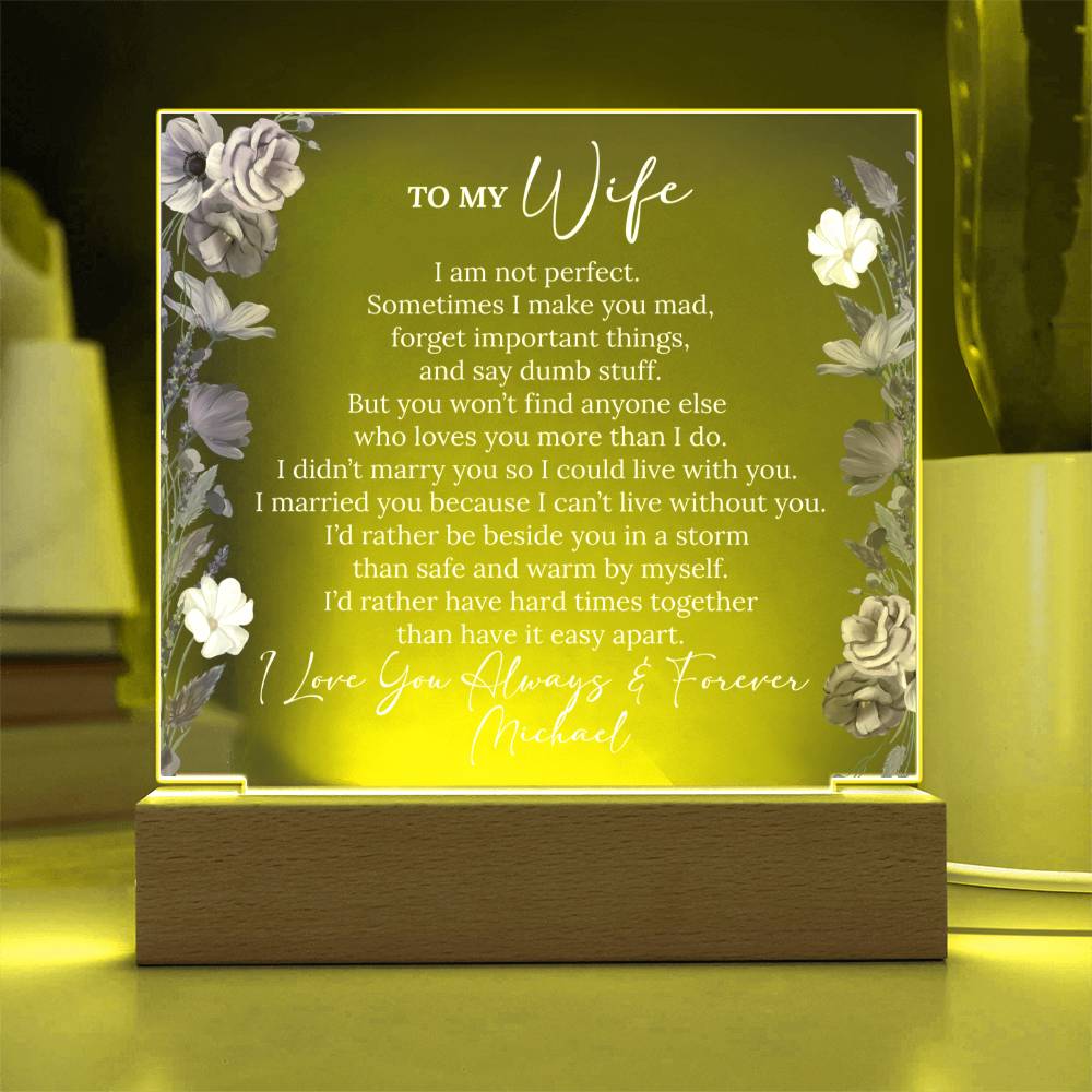 Personalized To My Wife Lighted Plaque