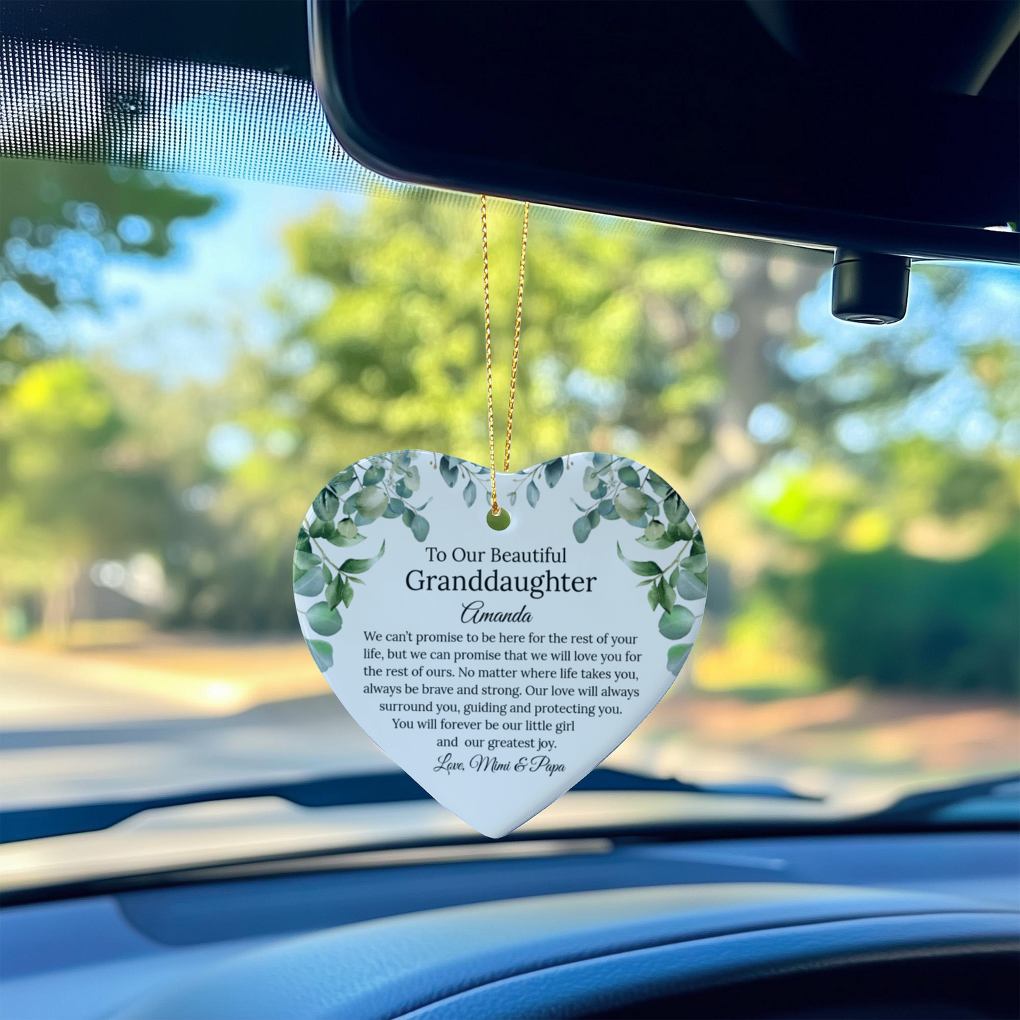 Granddaughter Ceramic Heart Ornament