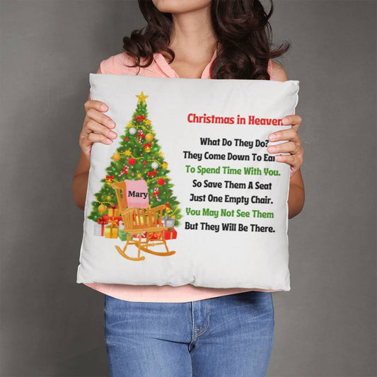 Christmas in Heaven Memorial Pillow-[Heartfelt Family Gift]