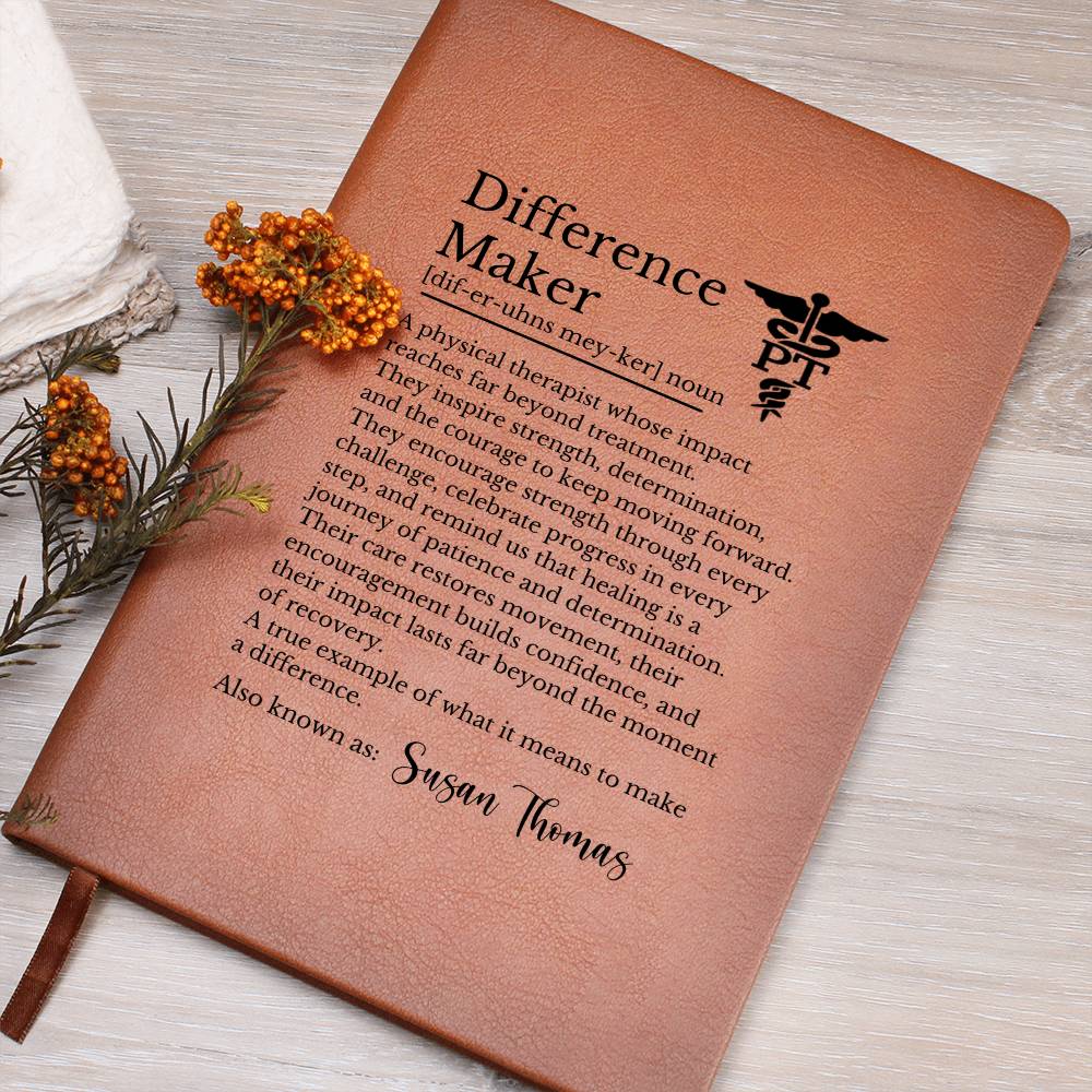 PT DPT Personalized Journal Gift for Physical Therapist