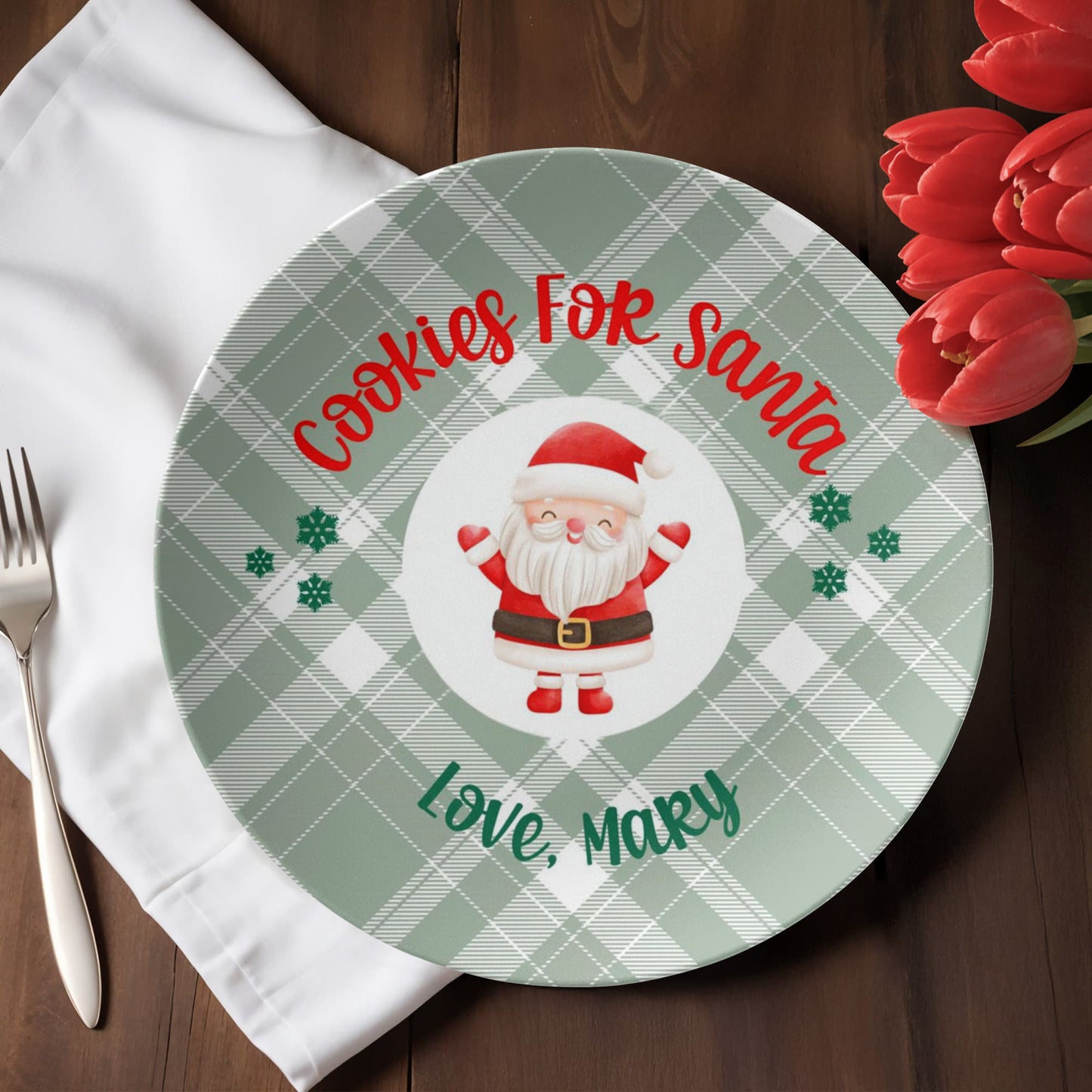 Cookies For Santa Personalized Plate