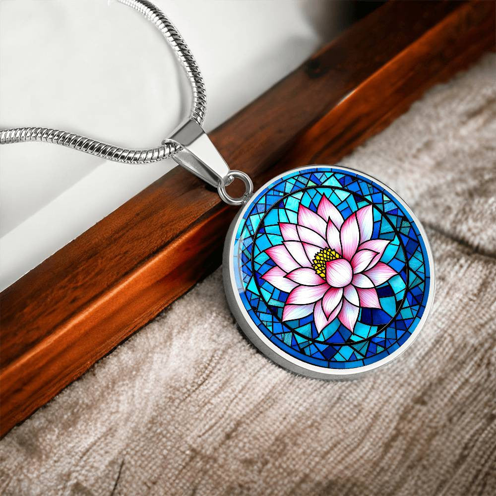 Lotus Necklace with Engraving-[Heartfelt Family Gift]