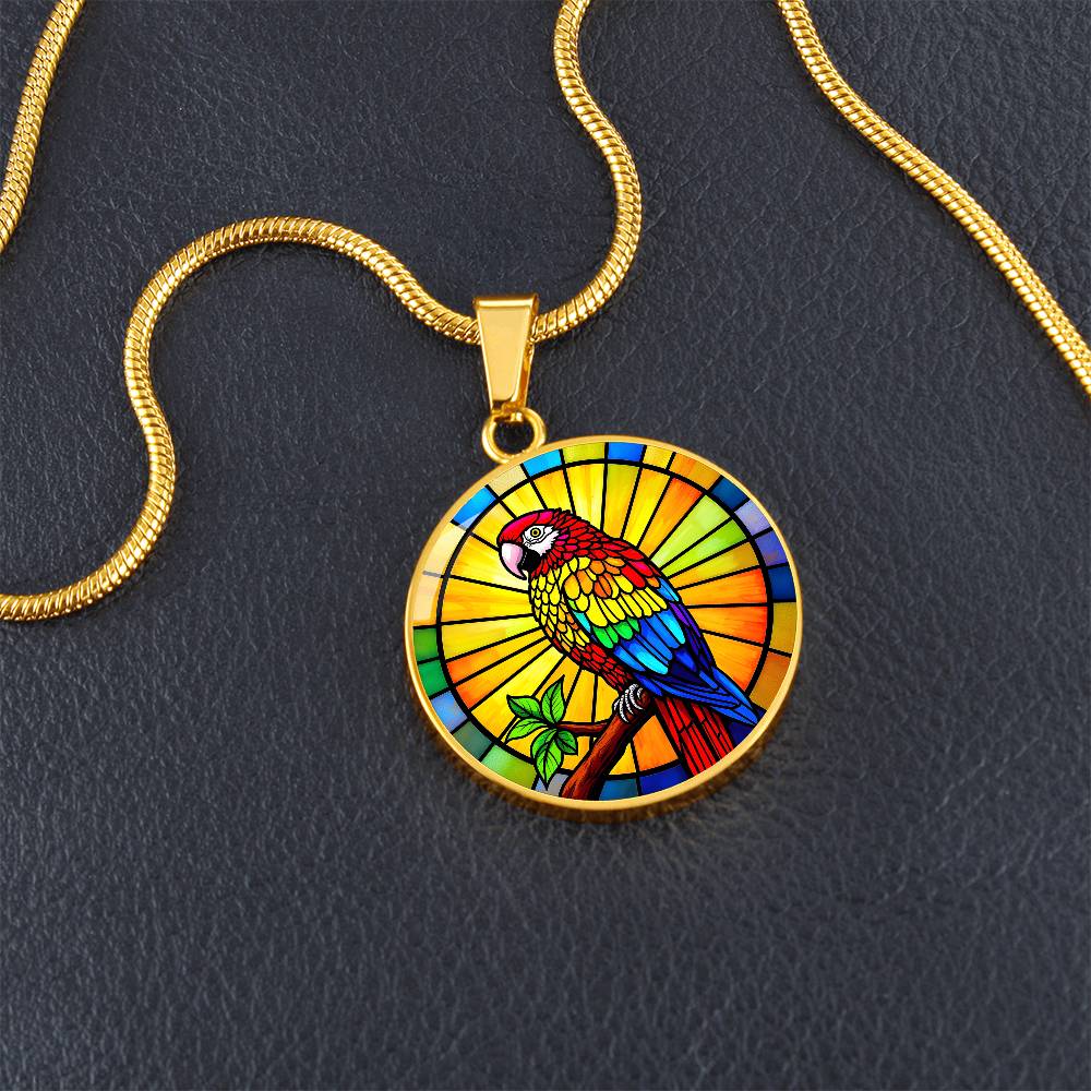 Parrott Pendant Necklace Engraved