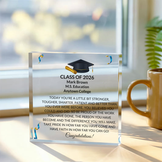 Personalized Class of 2026 Graduation Plaque