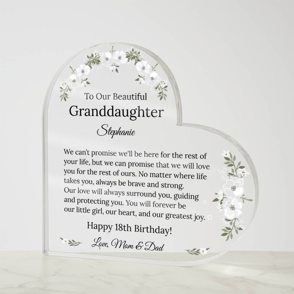 Granddaughter Acrylic Heart Gift