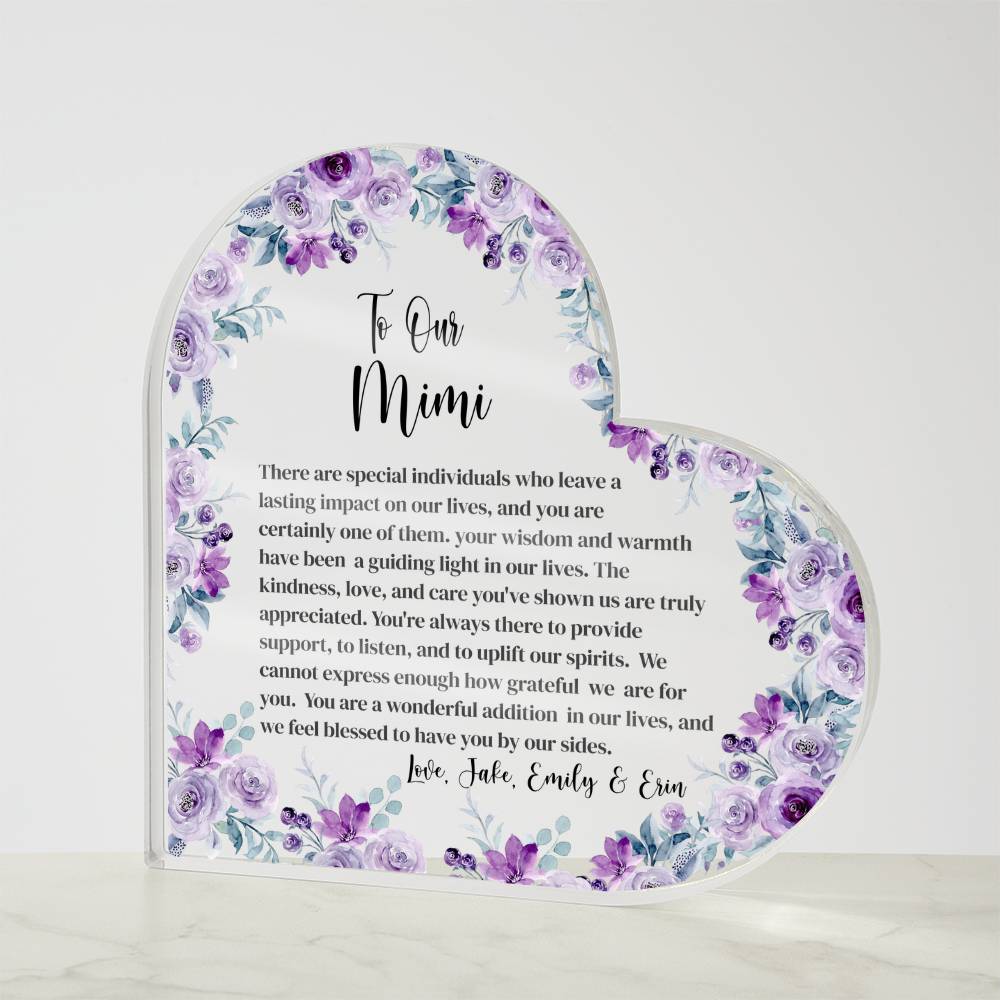 Mimi Acrylic Heart Block