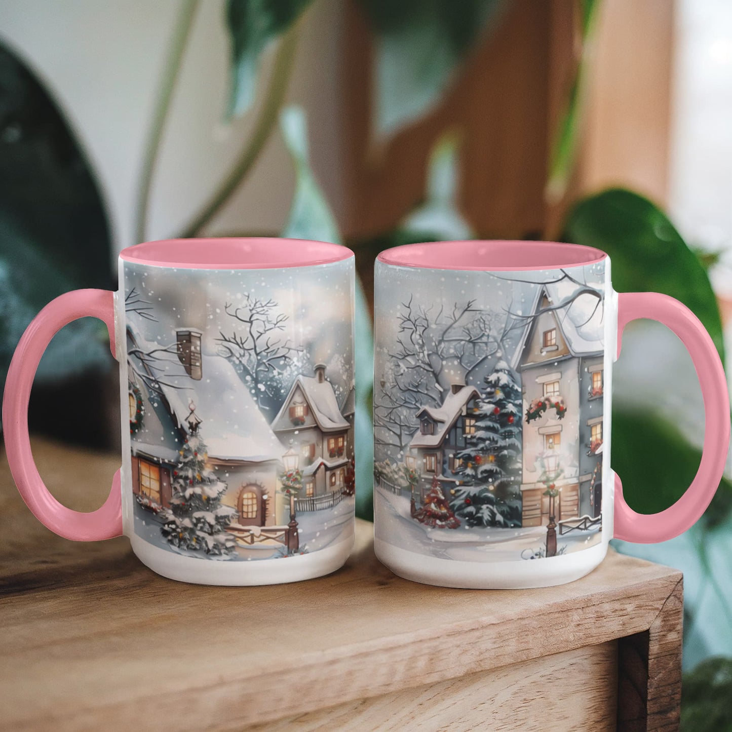 Christmas Winter Wonderland Color Accent Mugs