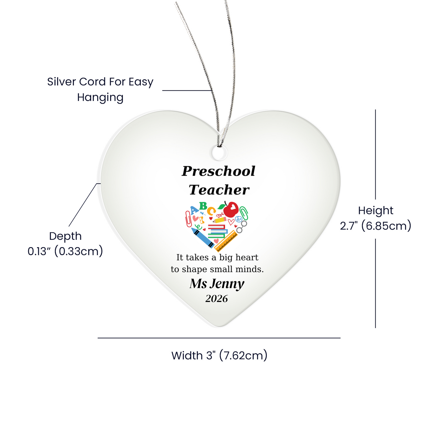 Preschool Director Heart Ornament
