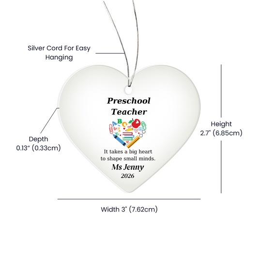 Preschool Director Heart Ornament