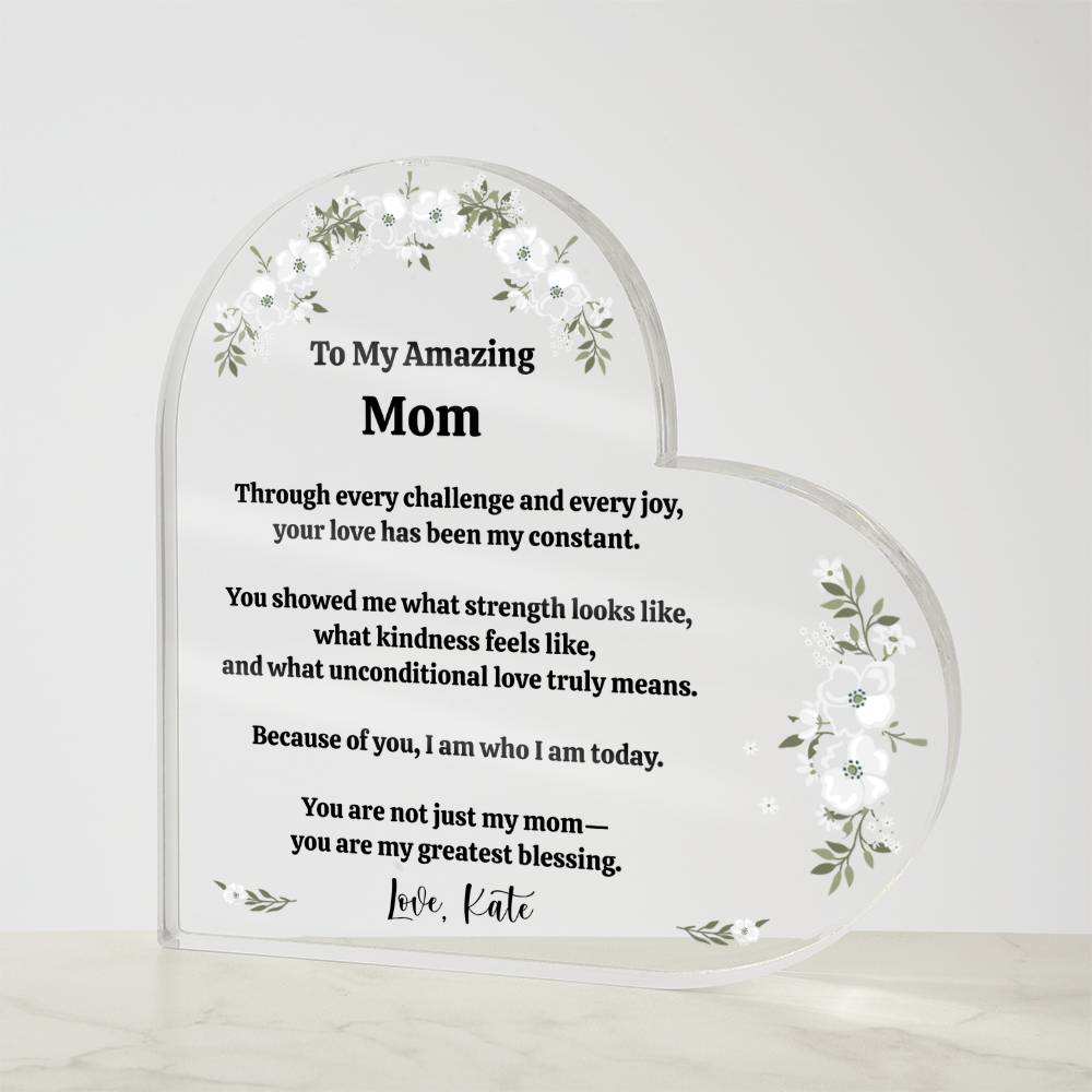 Mom Acrylic Heart Block