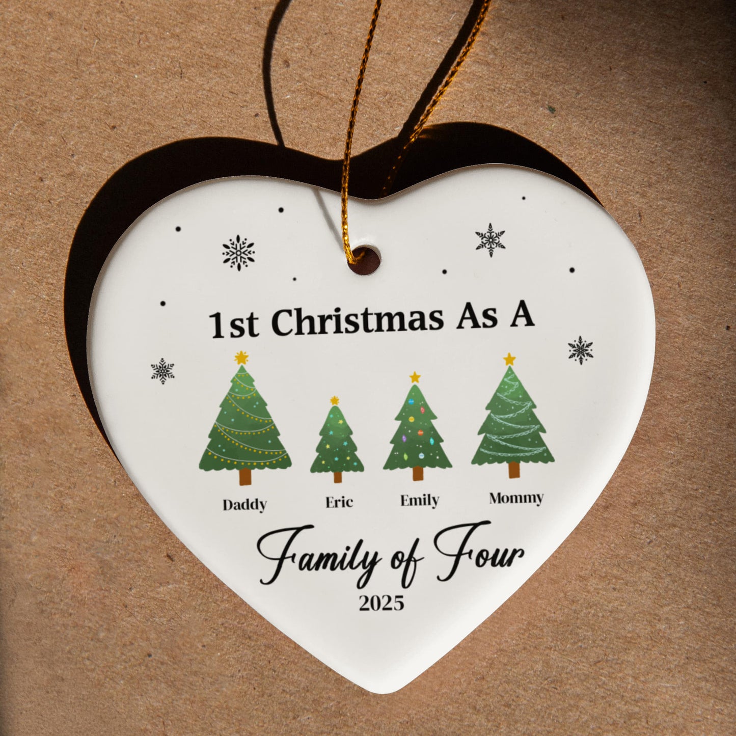 1st Christmas As  Family of Four Ornament
