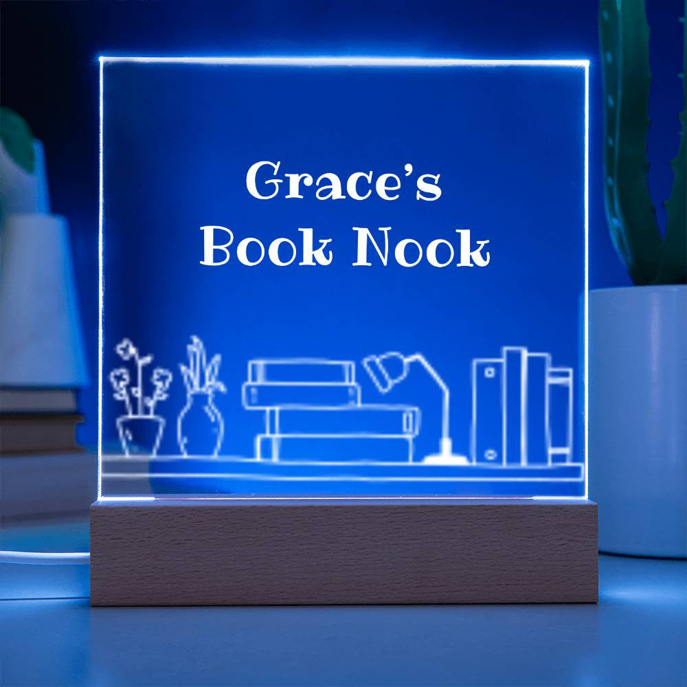 Book Nook Personalized Plaque for Reader-[Heartfelt Family Gift]