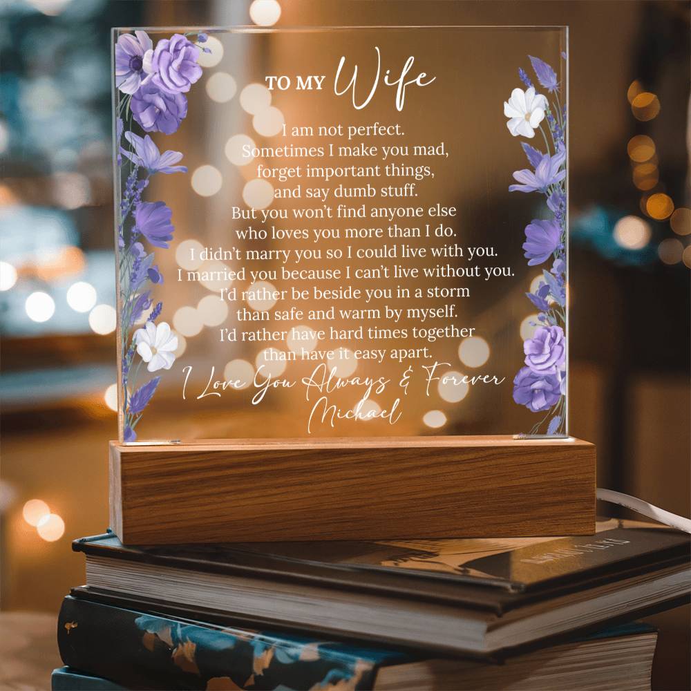 Personalized To My Wife Lighted Plaque