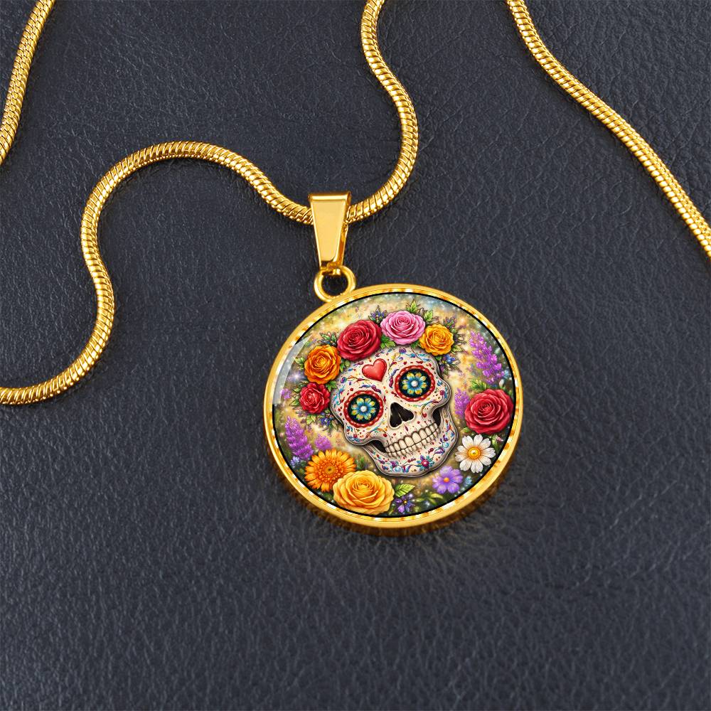 Sugar Skull Personalized Engraved Necklace Bracelet or Keychain