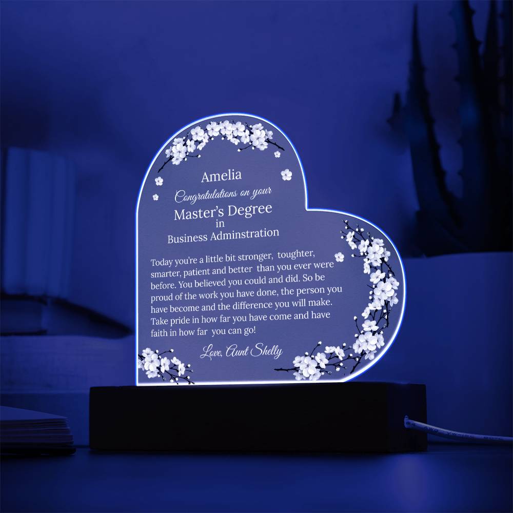 Personalized Masters Degree Graduation Plaque