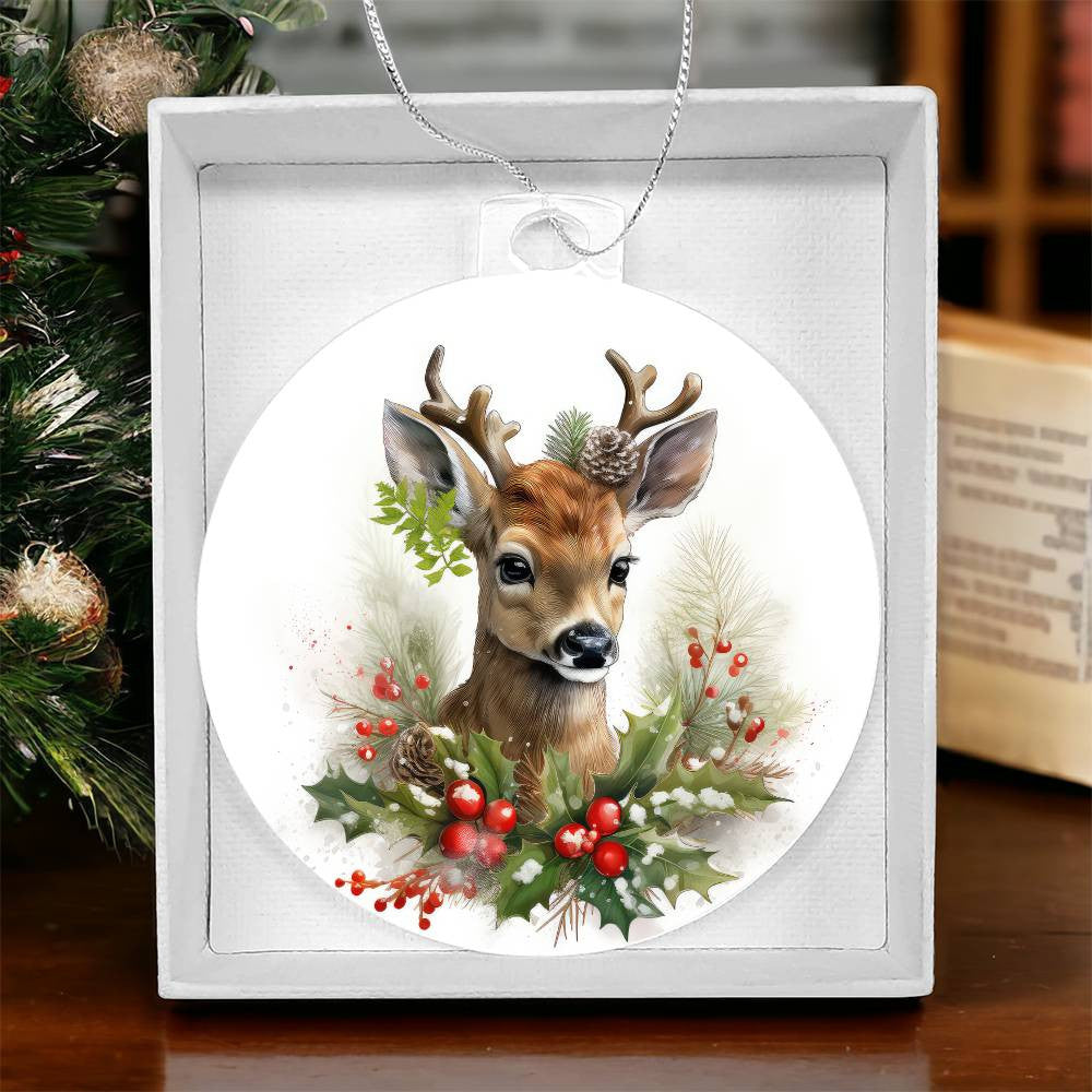 Buck Deer Acrylic Christmas Ornament-[Heartfelt Family Gift]