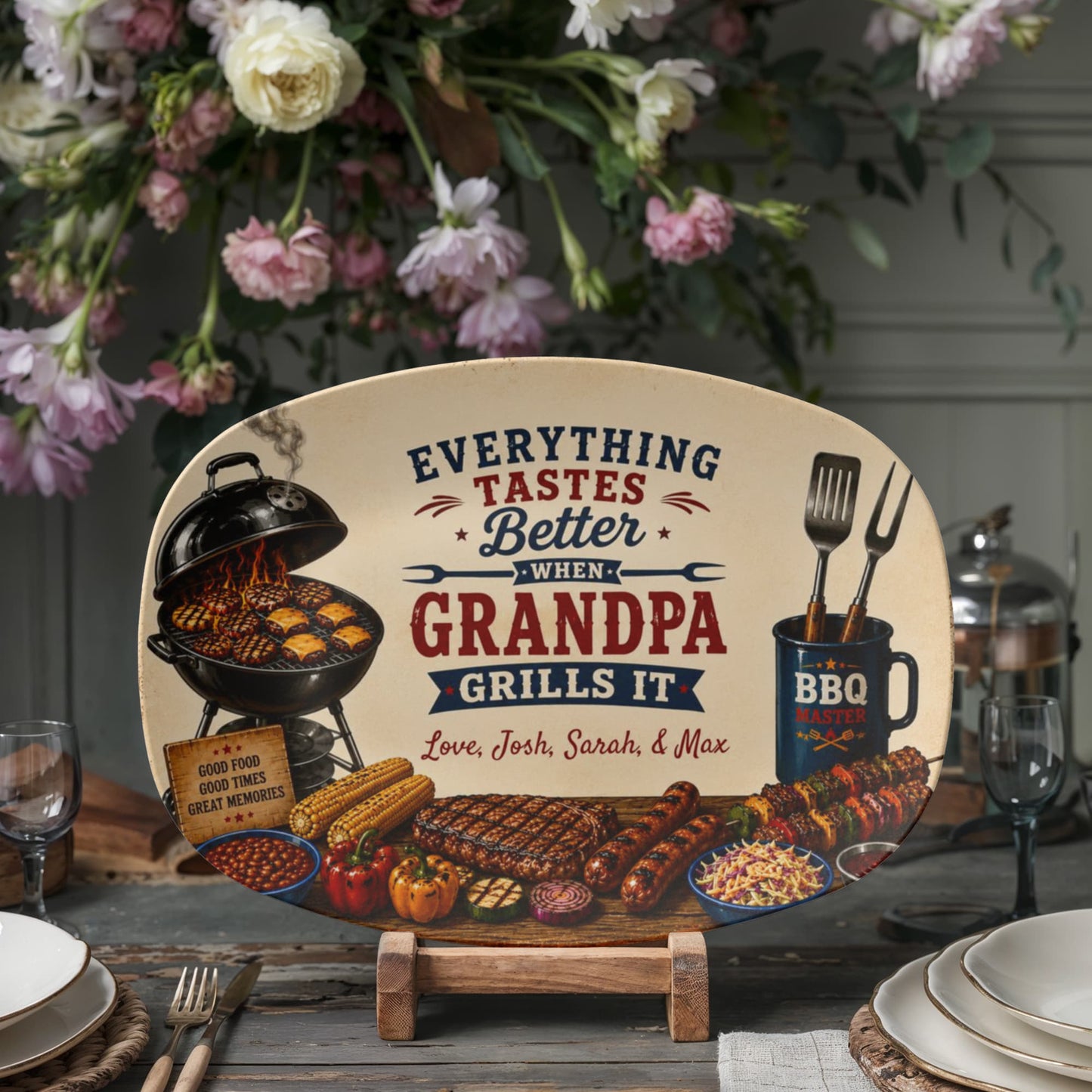 Everything Tastes Better When Dad Grills It BBQ Plate