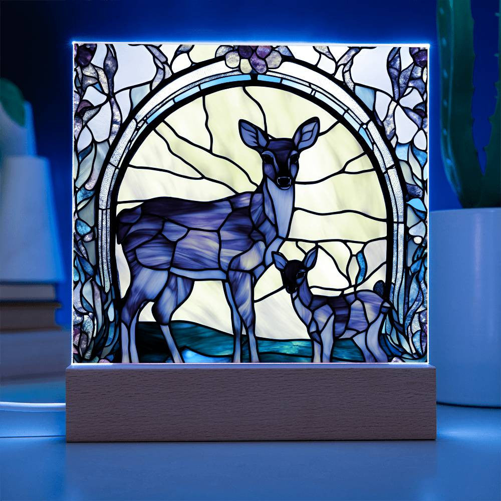 Deer and Foe  Acrylic Square Plaque-[Heartfelt Family Gift]