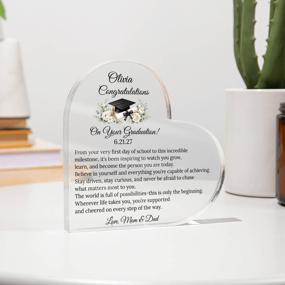 Personalized Graduation Acrylic Heart Gift