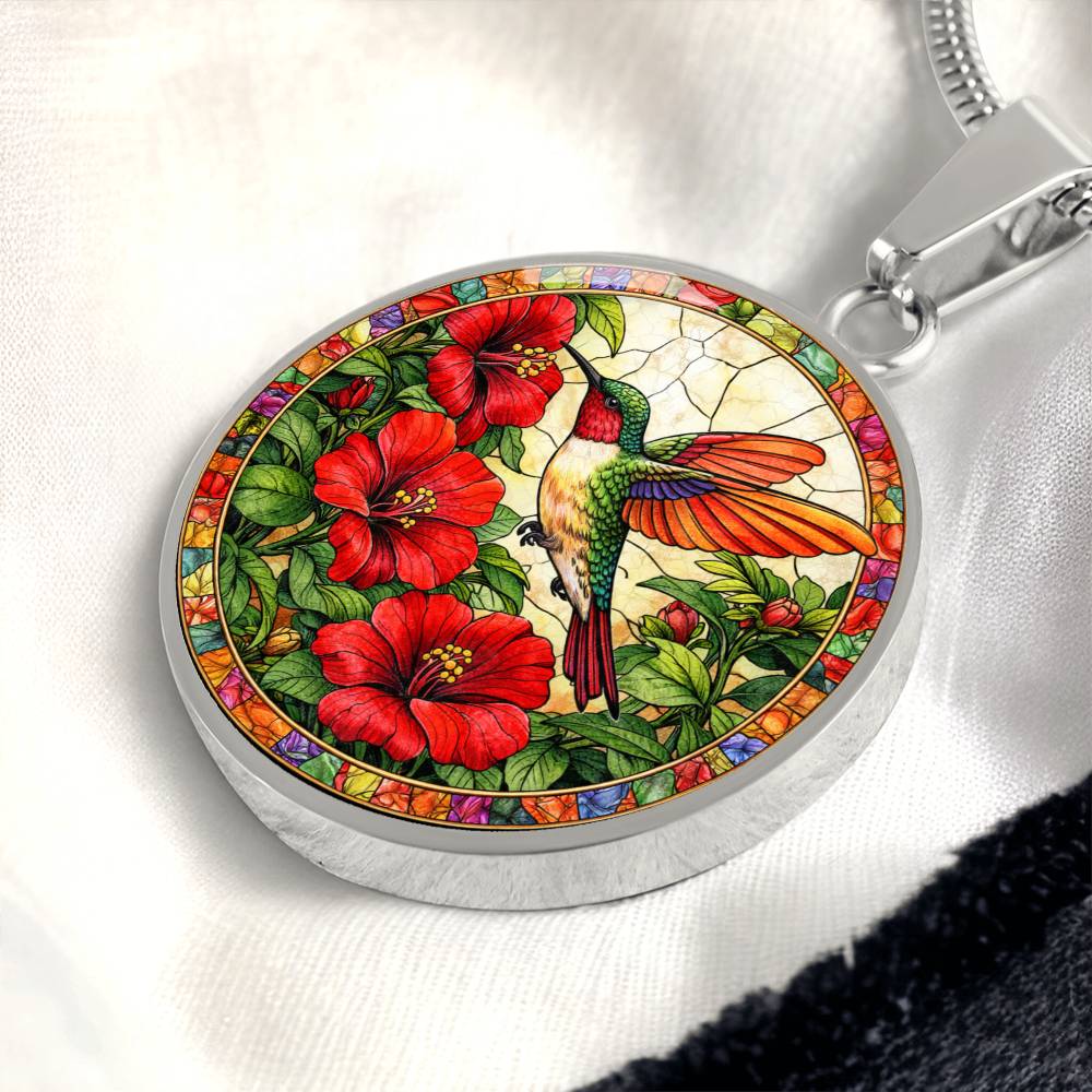 Hummingbird Necklace, Personalized Engraved Jewelry