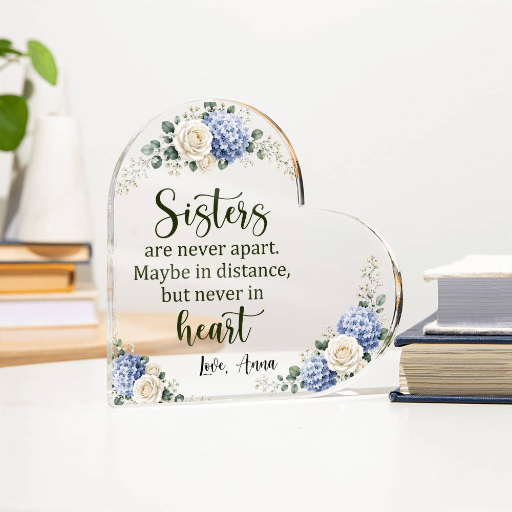 Sisters Acrylic Heart Plaque