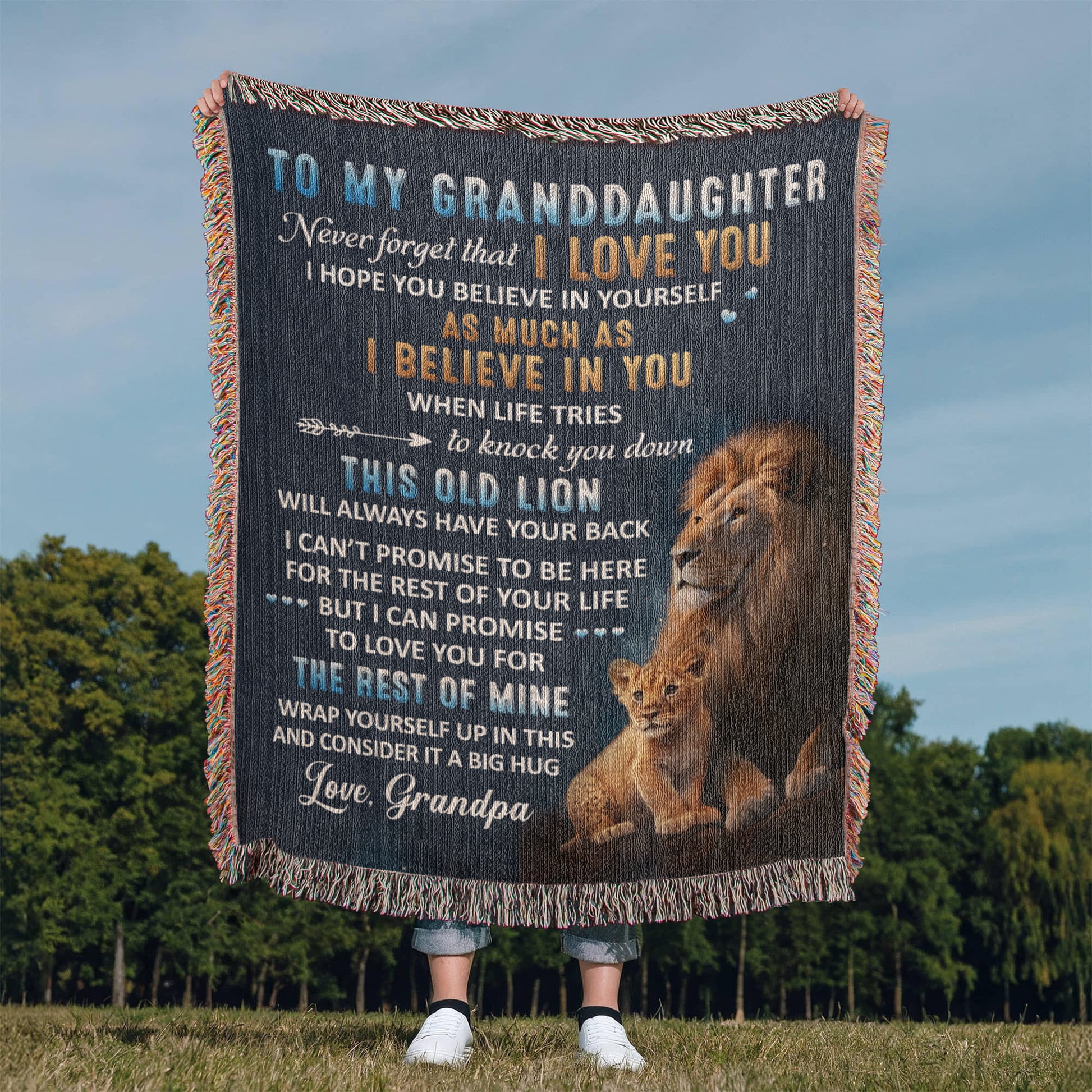 Granddaughter Woven Blanket-[Heartfelt Family Gift]