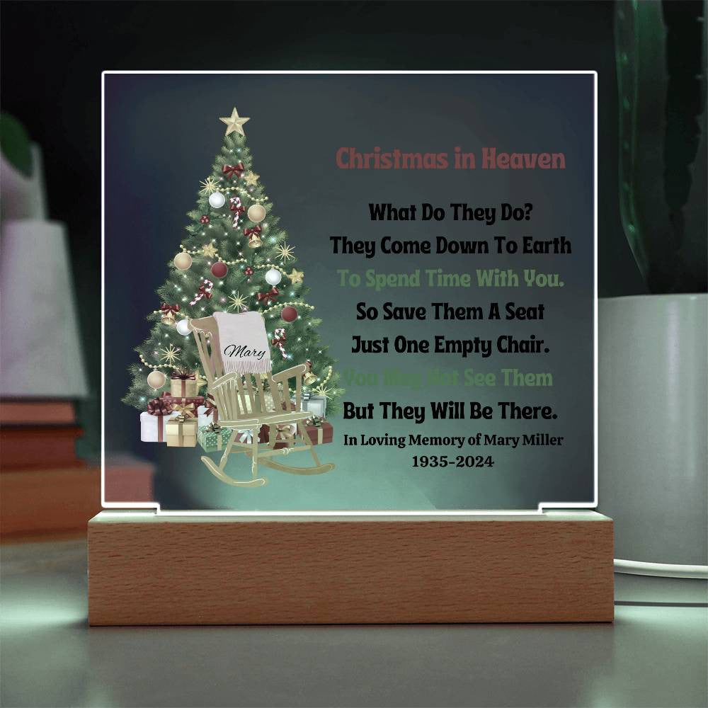 Christmas In Heaven Empty Chair Memorial Plaque-[Heartfelt Family Gift]