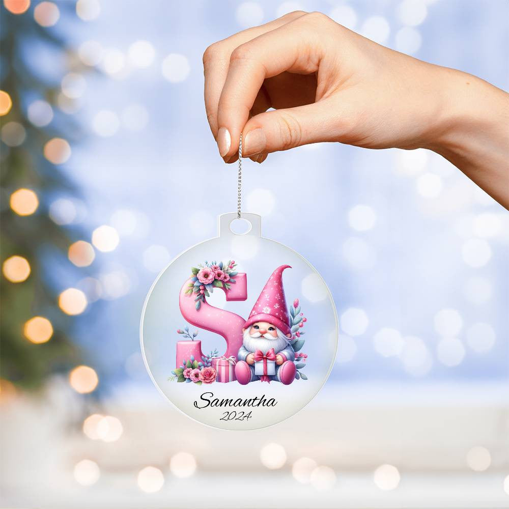 Pink Gnome Galentine Christmas Ornament-[Heartfelt Family Gift]