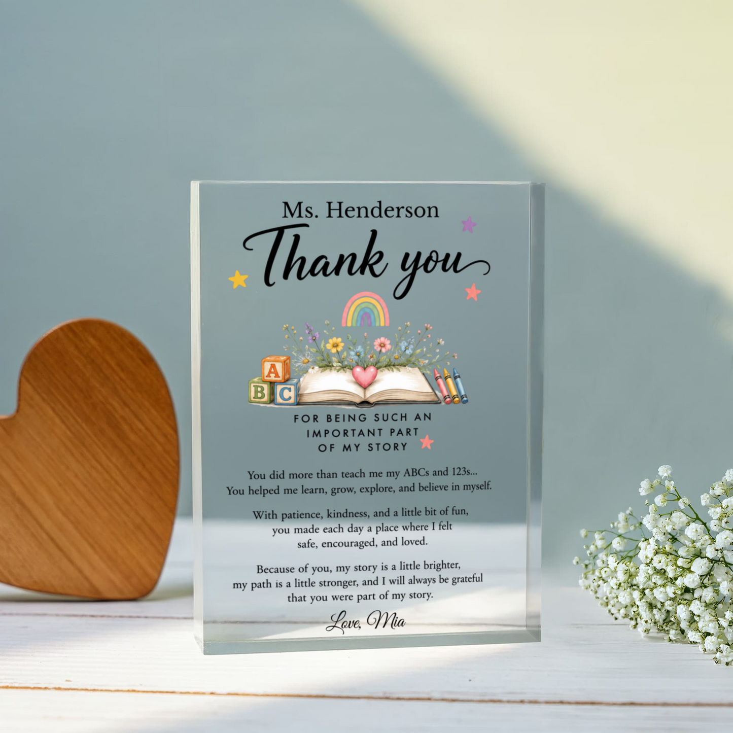 Preschool Kindergarten Teacher Thank You Appreciation Gift