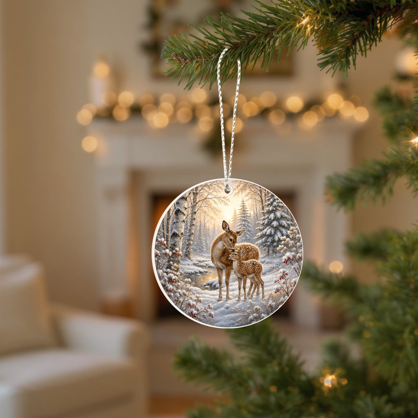 Deer Family Christmas Ornament