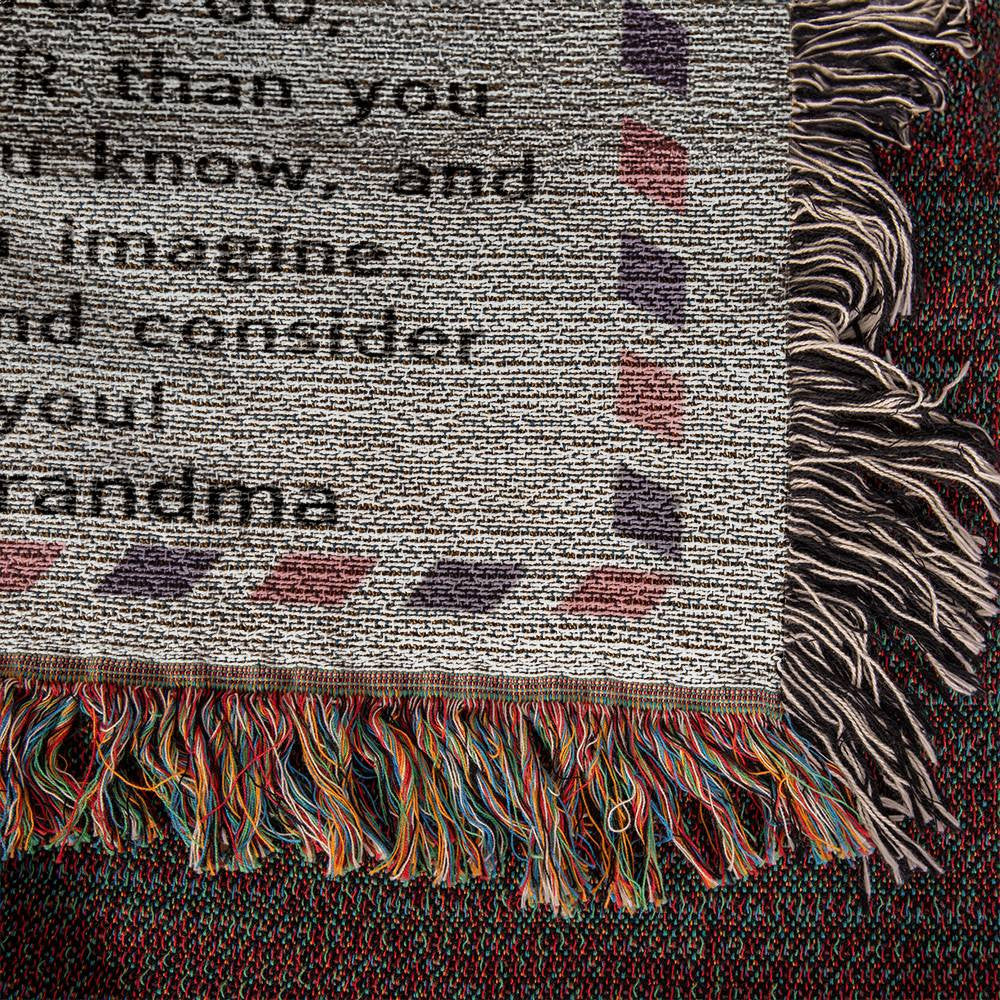 Personalized Postcard Woven Blanket Gift for Daughter or Granddaughter-[Heartfelt Family Gift]