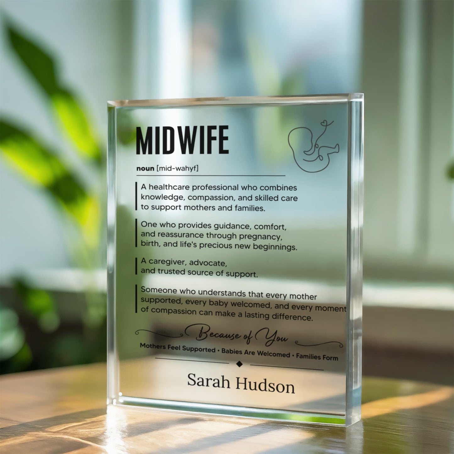 Midwife Appreciation Plaque Gift