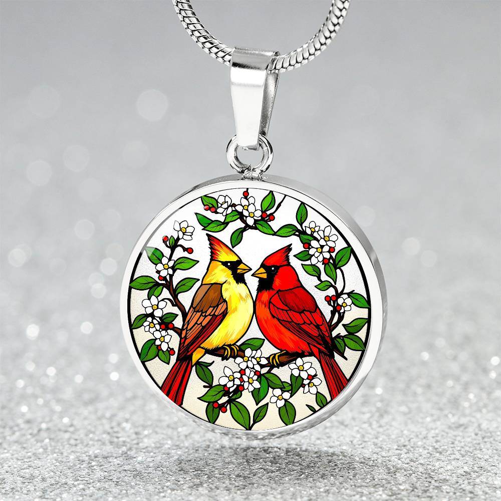 Cardinal Birds Pendant Necklace